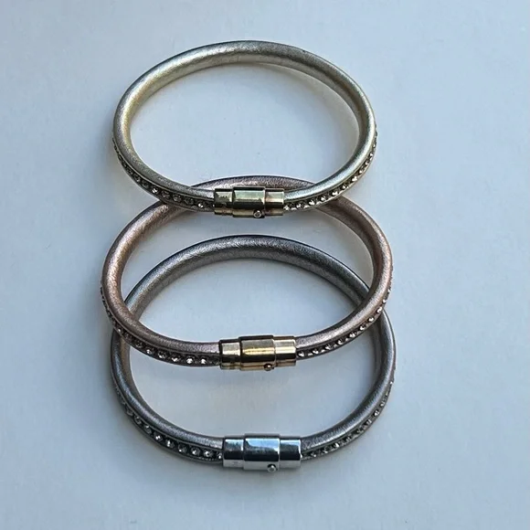 FOSSIL 3 Leather Wrap Bracelets